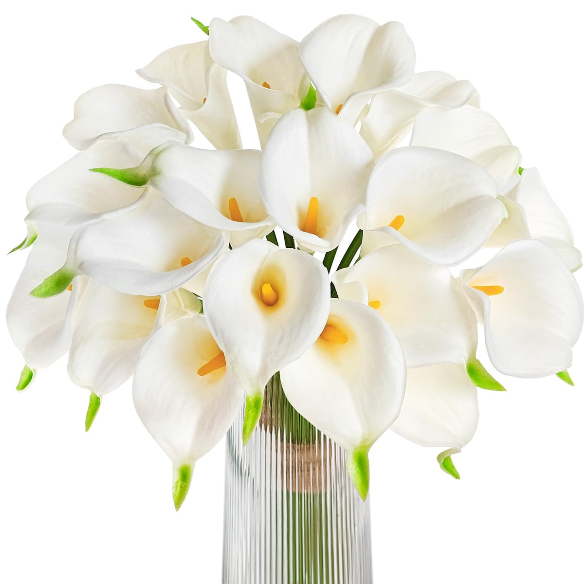 Letjolt White Artificial Calla Lily 12Pcs Realistic Flowers Bouquet
