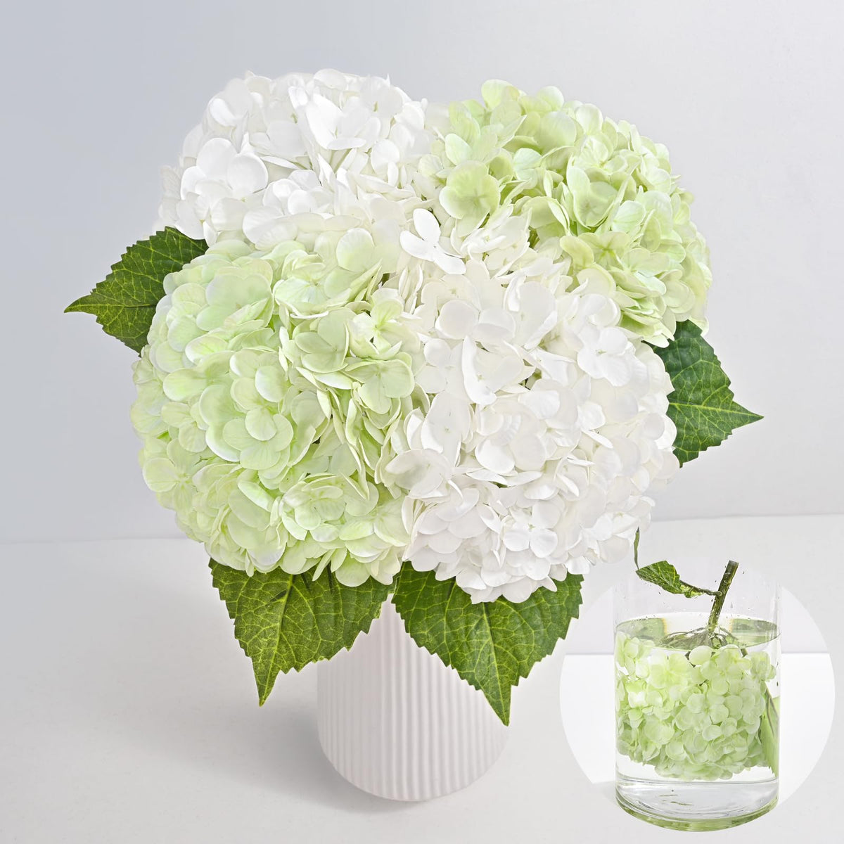 MARTINE MALL 3Pcs 21in Hydrangea Artificial Flowers, Latex Real Touch Hydrangeas Lifelike Large Hydrangea Flowers for Home Decor Party Arrangements Wedding Bouquets Centerpieces (Blue)