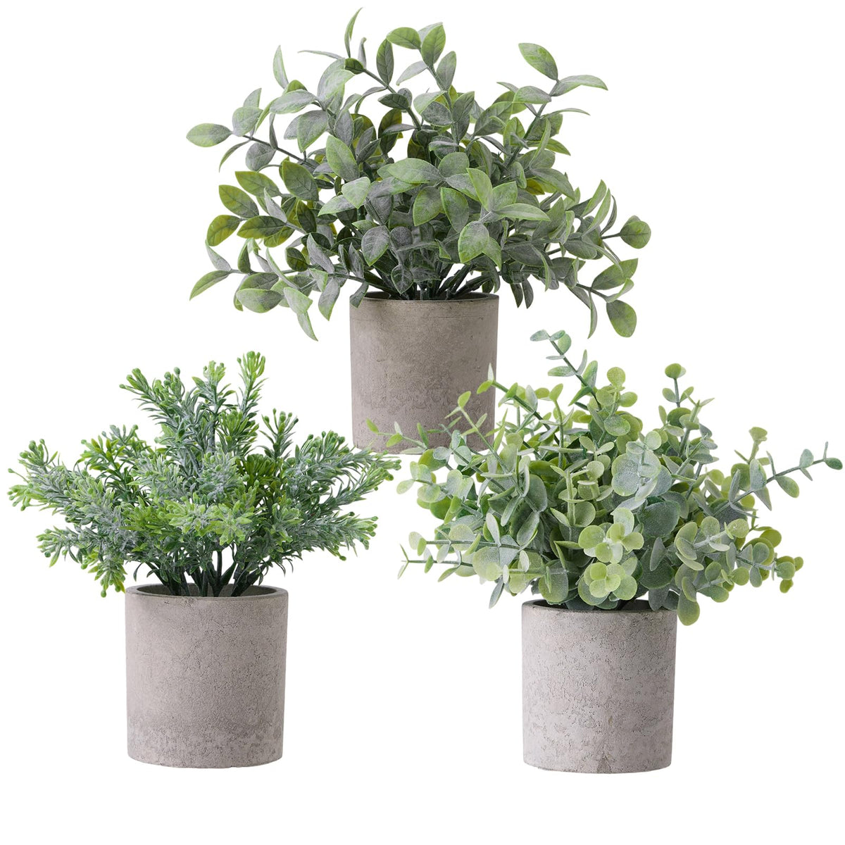 3 Pack Small Potted Fake Plants for Desk Shelf Bedroom Decor