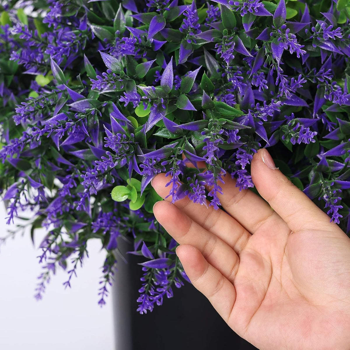 2 Set Artificial Eucalyptus Leaf Lavender Topiary Tree for Front Door Decor
