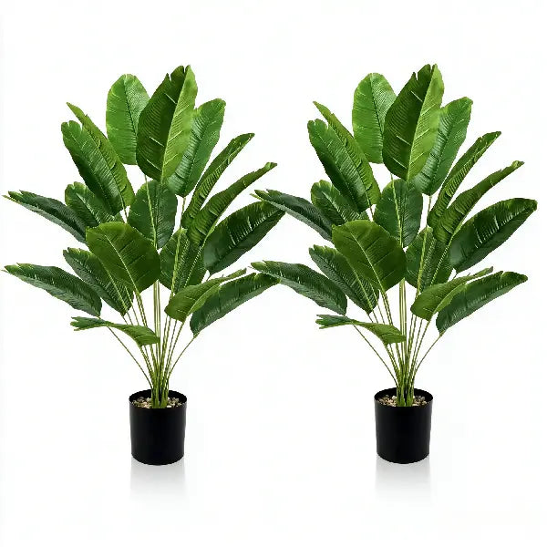 2.5ft Artificial Bird of Paradise Plant, 31.4 Inch Faux Tropical Potted Plant, Realistic Fake Greenery, No Watering for Living Room Office Indoor Home Decor sohochic