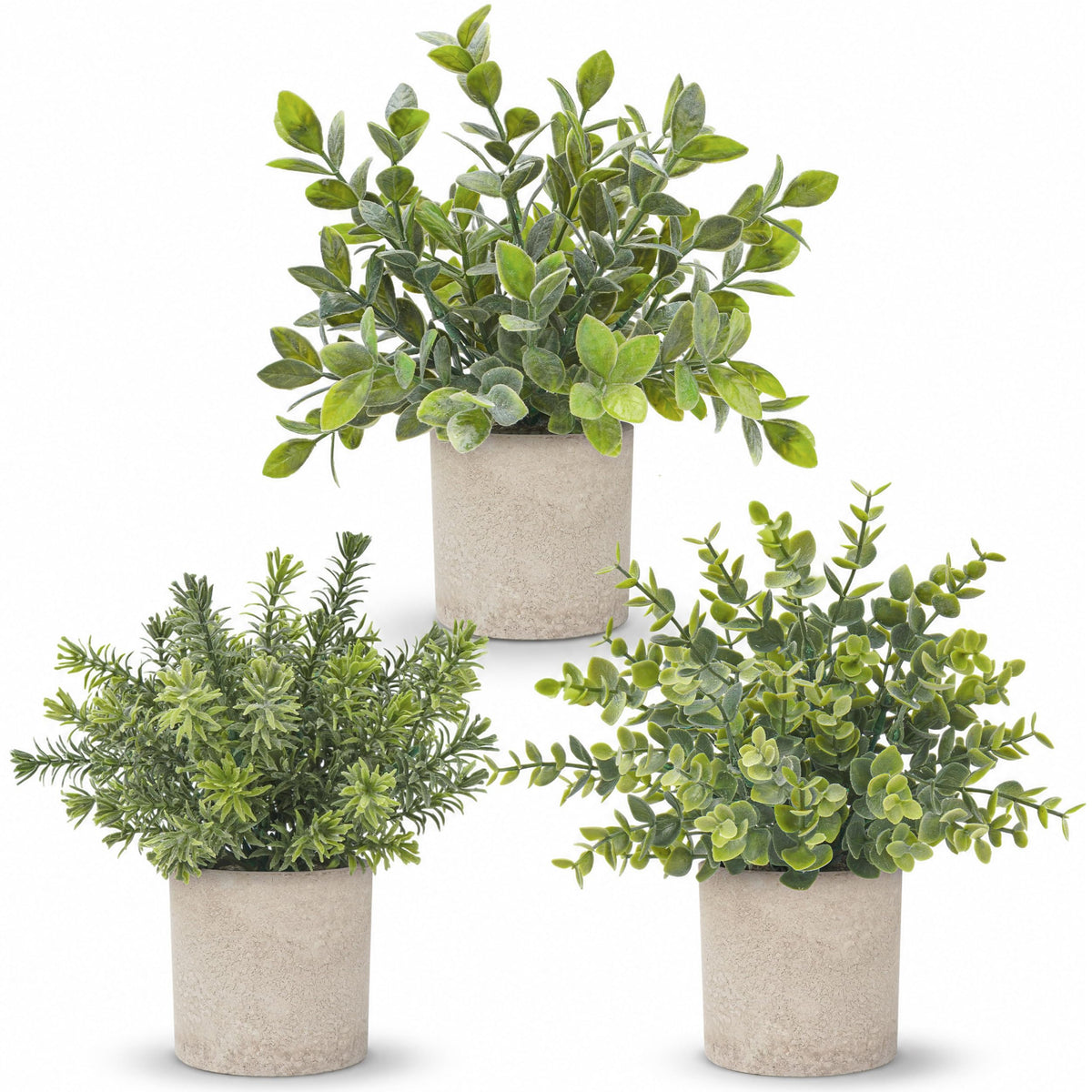 Der Rose 3 Pack Fake Plants Mini Faux Plants for Shelf Classroom Decor