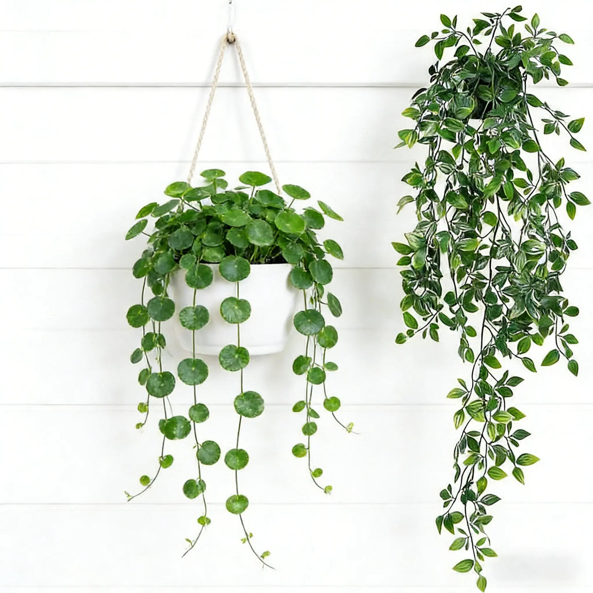 3 Pack Artificial Hanging Potted Plants | Fake Hanging Greenery for Home, Office, Shelf, Wall, Balcony, Patio Decor