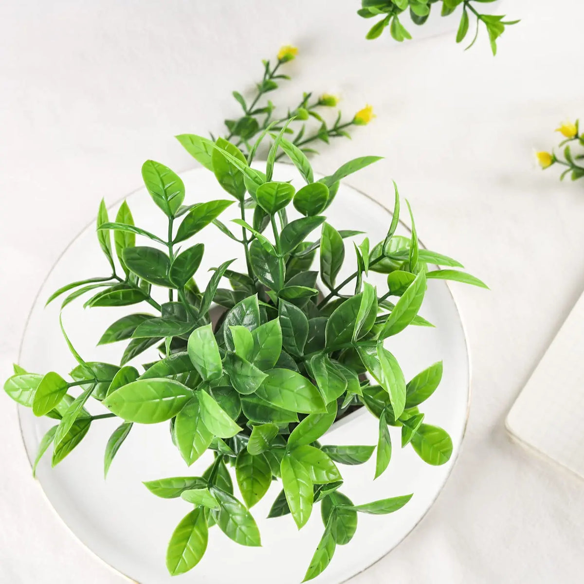 6 Pack Fake Plants Mini Artificial Greenery Potted Plants for Home Decor Indoor Office Table Room Farmhouse Bathroom Decor Christmas Gifts