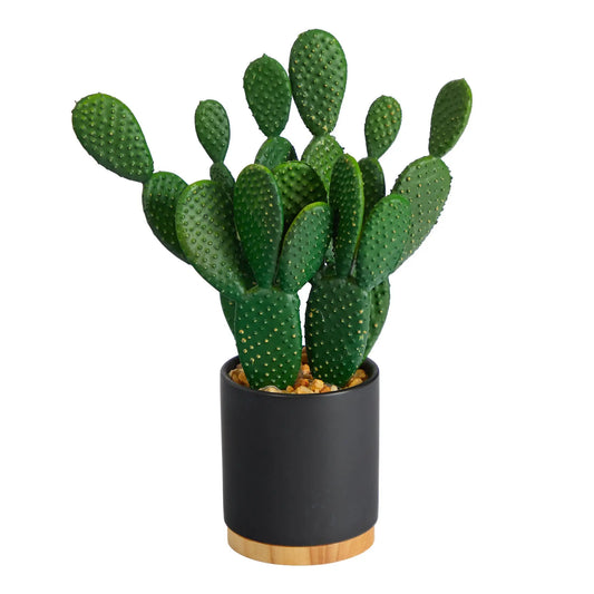10-in Trendy Durable Simulation Cactus Shape Artificial Succulent - Faux Spiky Dark Leaf Decorative House Plant Decor, Maintenance-Free Indoor Home Supplies in Flower Pot