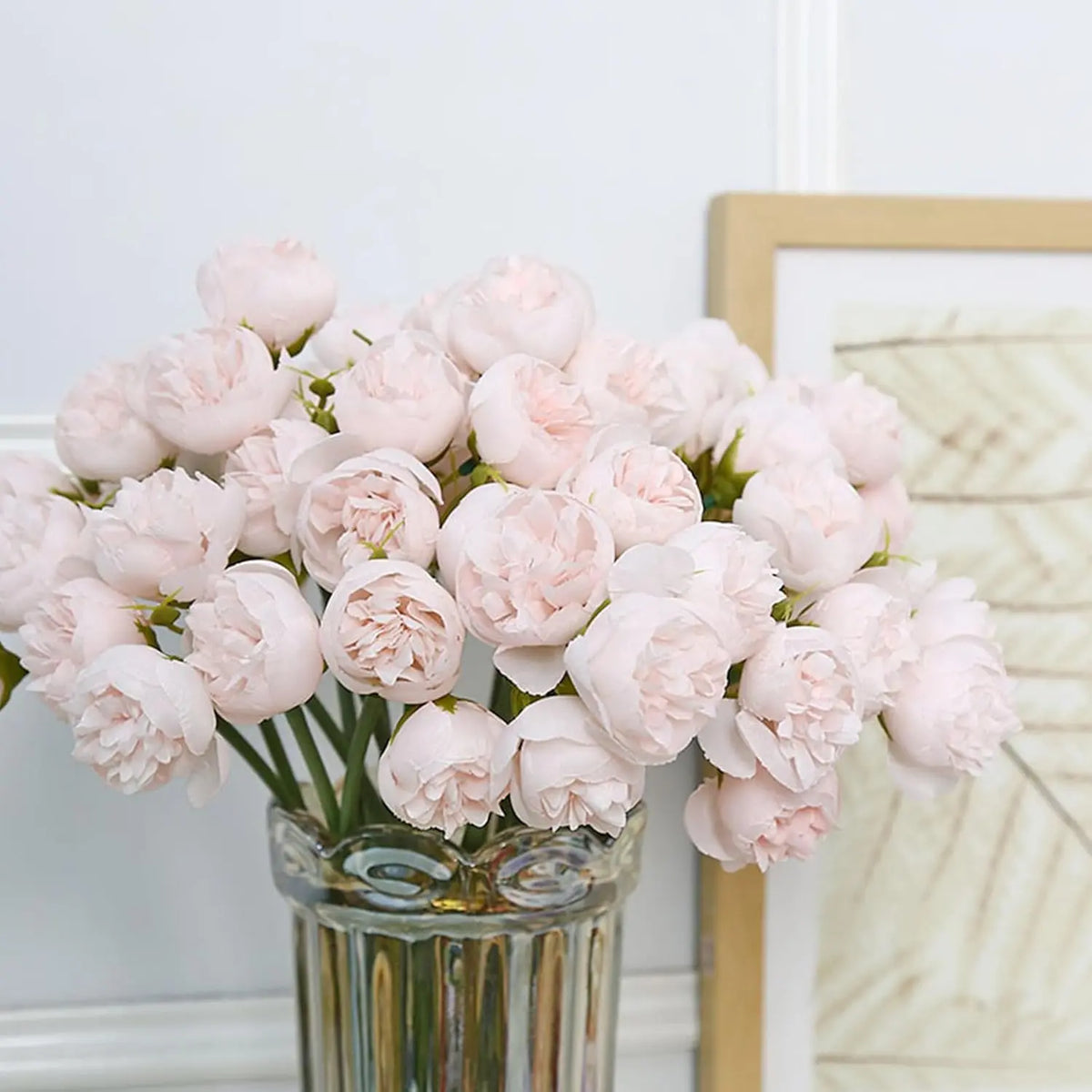 1 Bunch Silk Peony Bouquet Artificial Rose Flower 27 Flower Heads Artificial Peonies Flower For Home Wedding Party Centerpieces Arrangements Bridal Shower Decorations