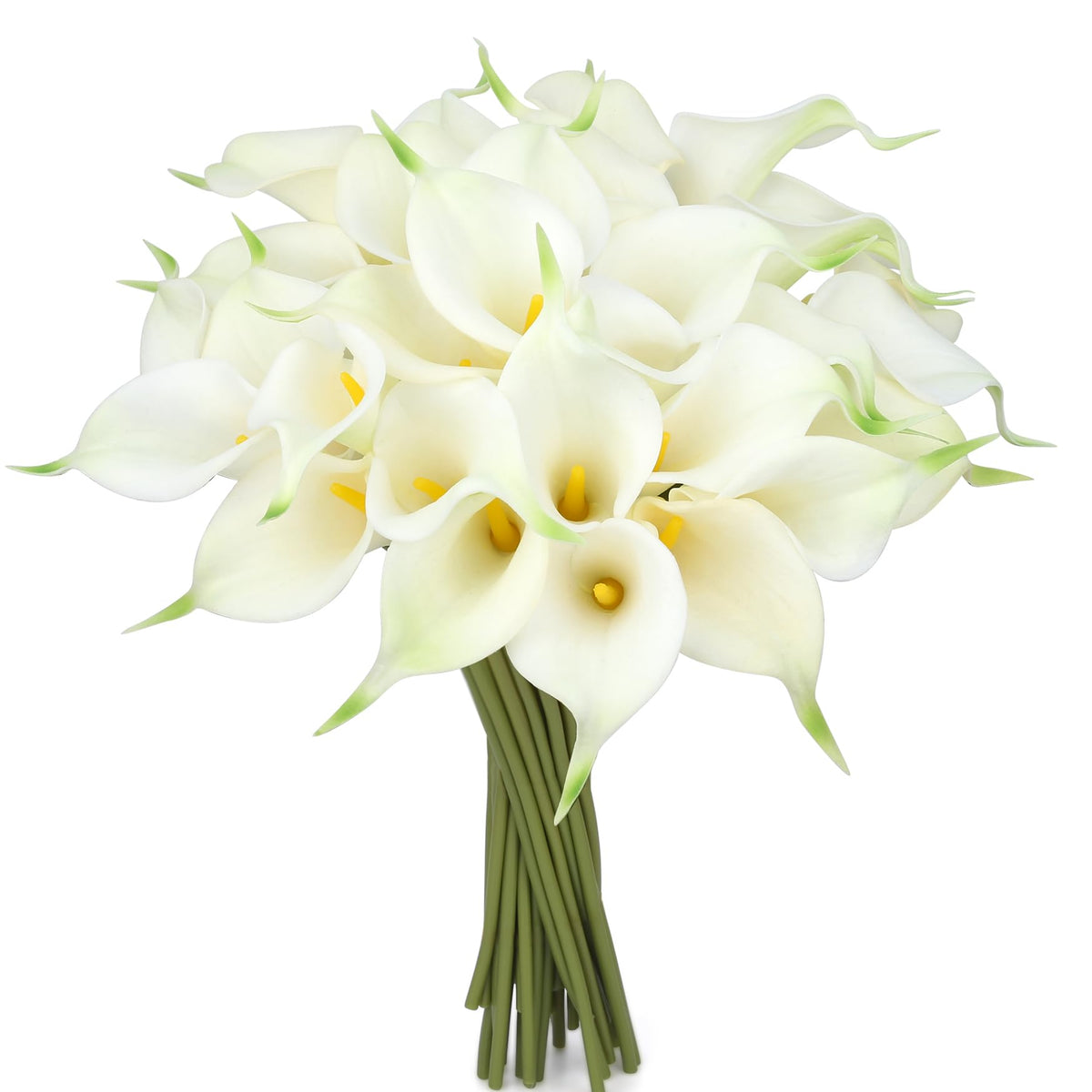 24 Pcs White Calla Lily Artificial Flowers Wedding Bouquets