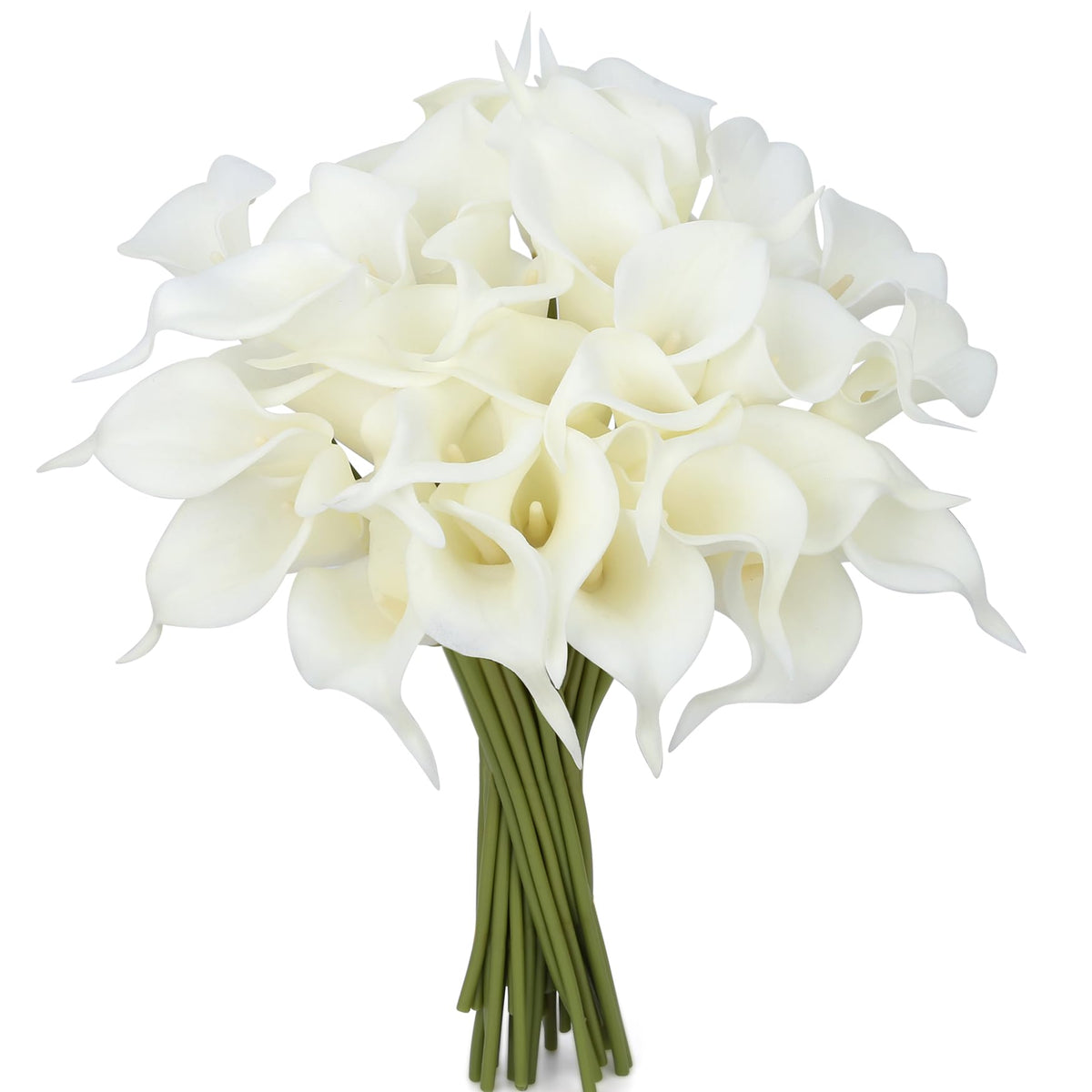 24 Pcs White Calla Lily Artificial Flowers Wedding Bouquets