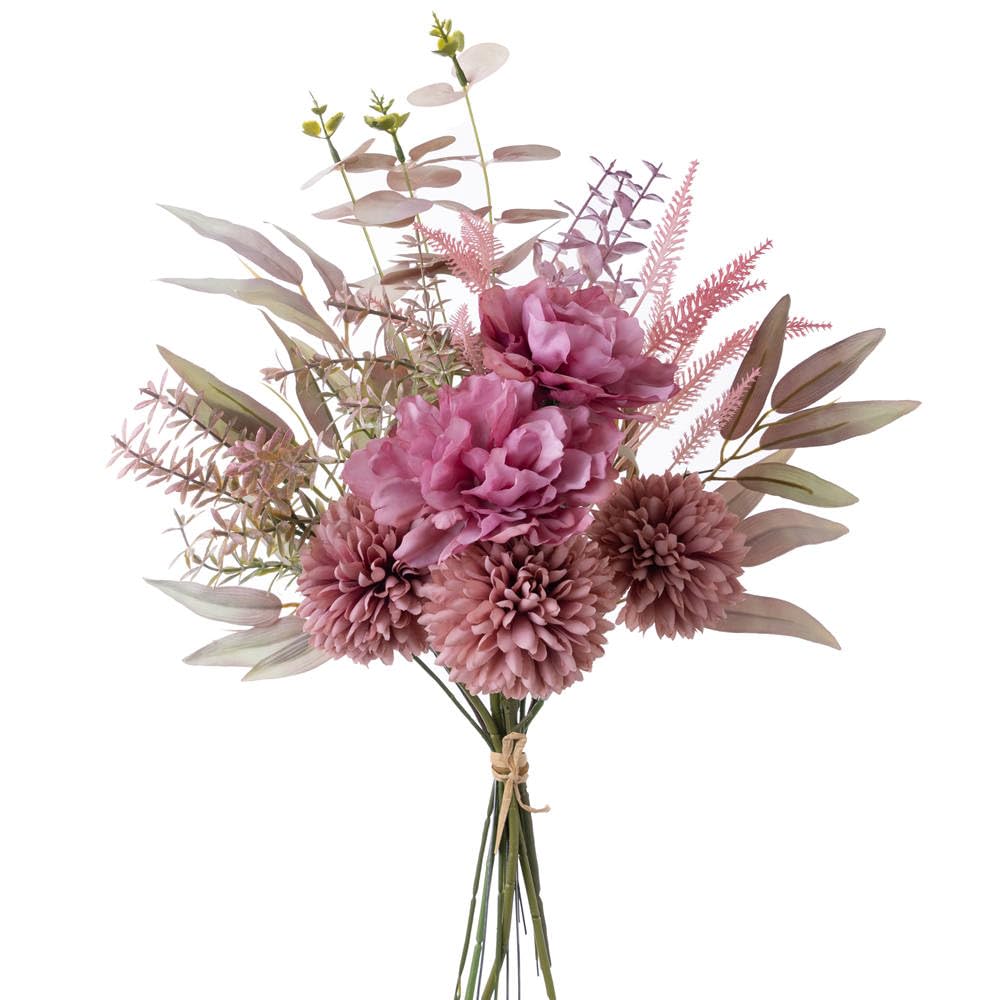 KIRIFLY Artificial Fake Flowers Plants Silk Flower Arrangements Wedding Bouquets Decorations Plastic Floral Table Centerpieces for Home Kitchen Garden Party Décor (Champagne)