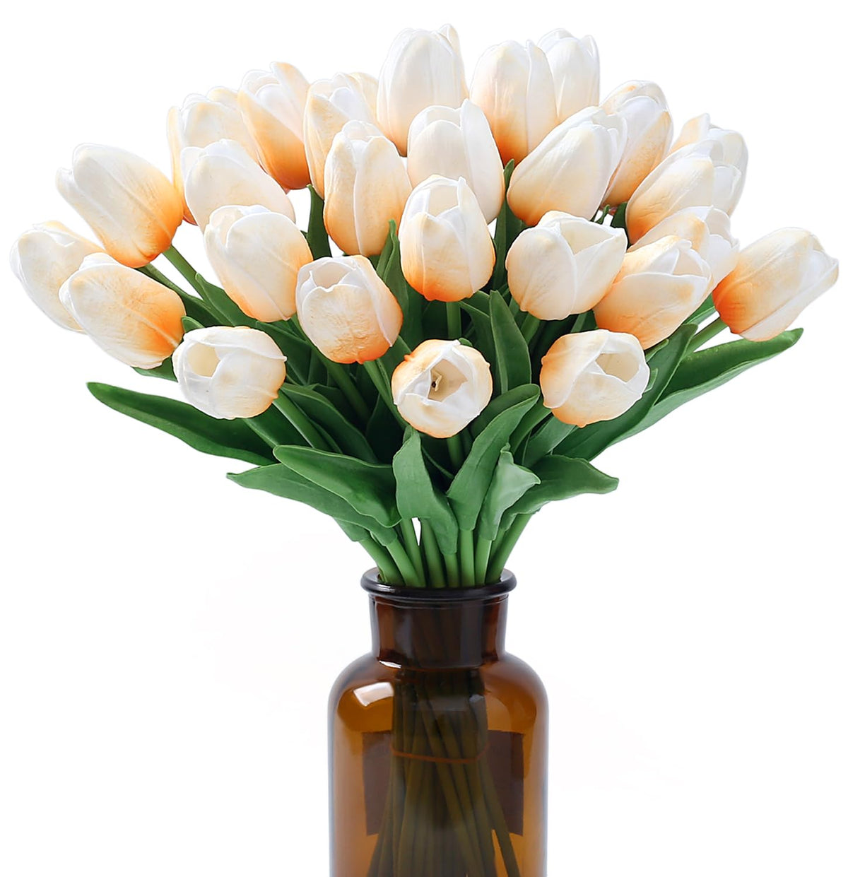 SITUMEIZI Fake Tulips 15pcs Real Touch PU Artificial Flower Assorted Colors