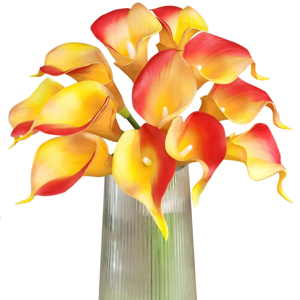 Letjolt White Artificial Calla Lily 12Pcs Realistic Flowers Bouquet