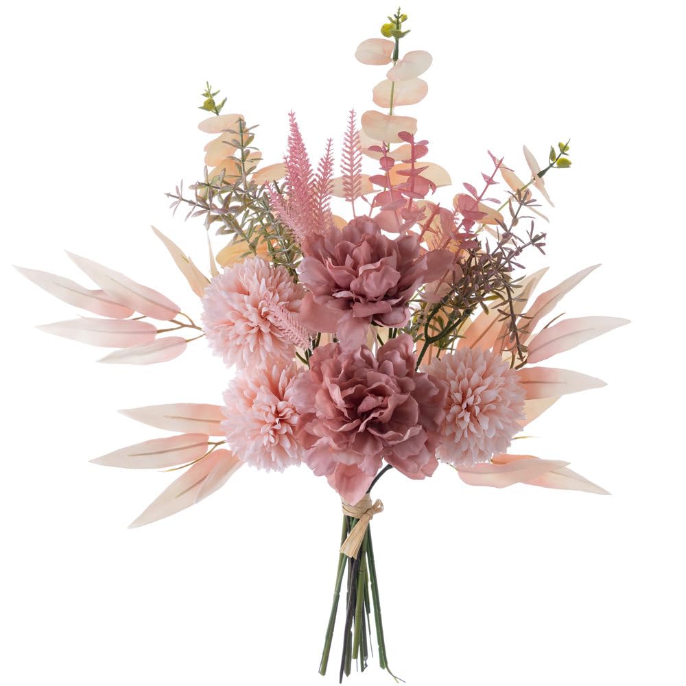 KIRIFLY Artificial Fake Flowers Plants Silk Flower Arrangements Wedding Bouquets Decorations Plastic Floral Table Centerpieces for Home Kitchen Garden Party Décor (Champagne)