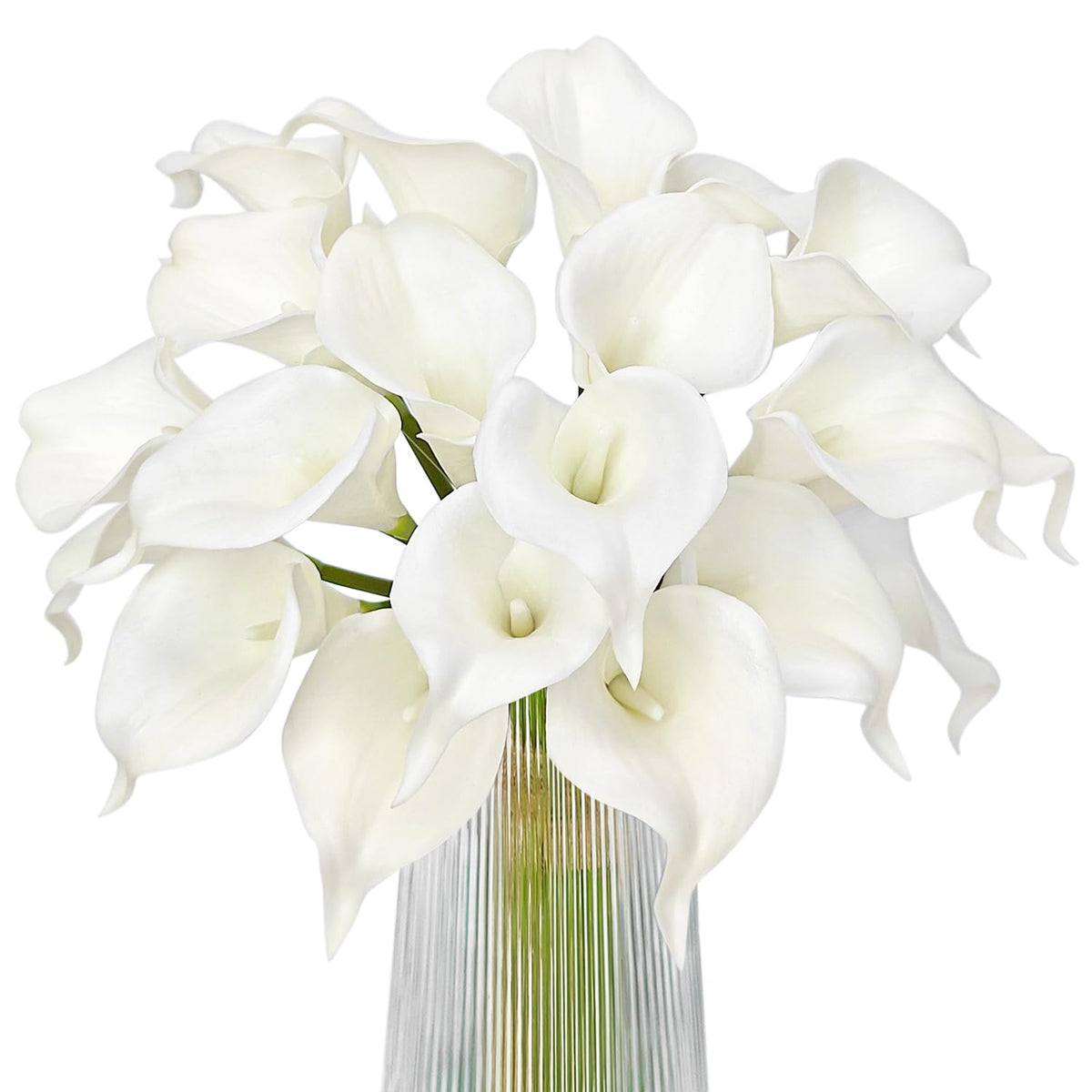 Letjolt White Artificial Calla Lily 12Pcs Realistic Flowers Bouquet