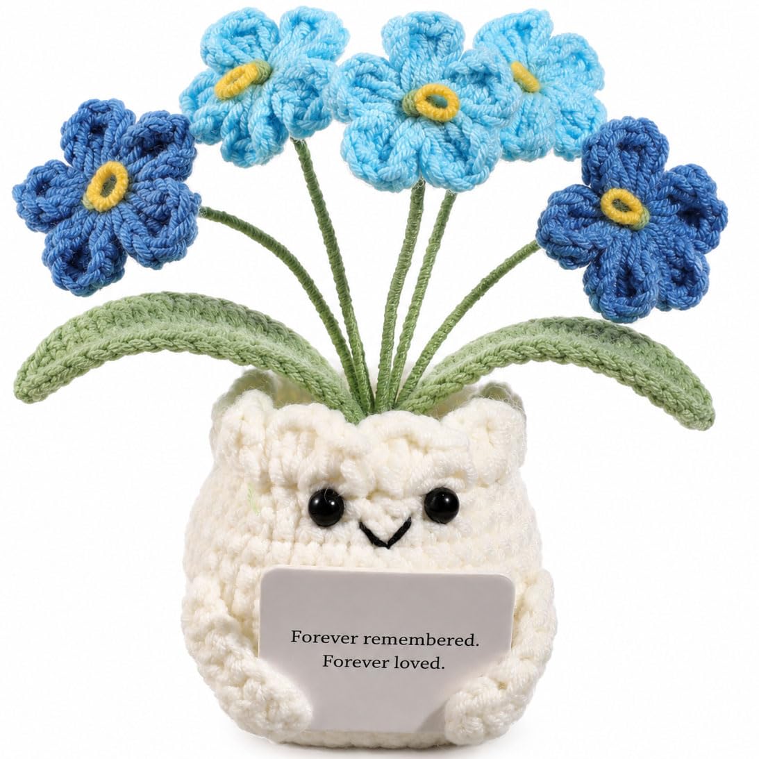 Forget-Me-Not Crochet Flower Potted Plant Gift