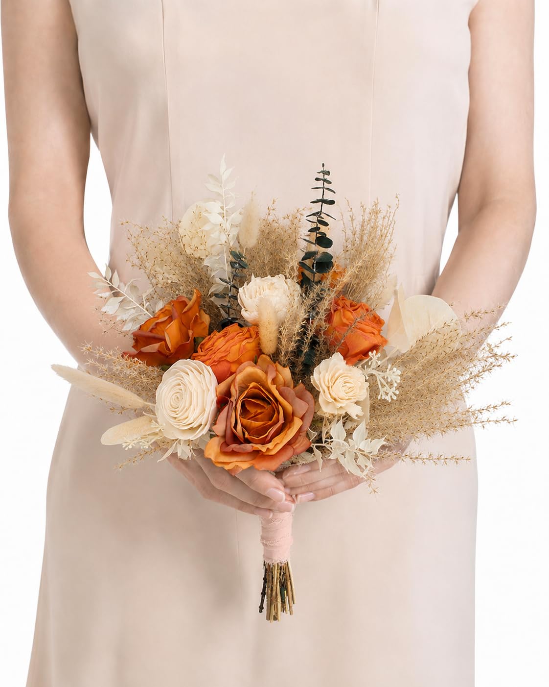 Rinlong Navy Terracotta Bridesmaid Bouquet, Fall Wedding Bouquets
