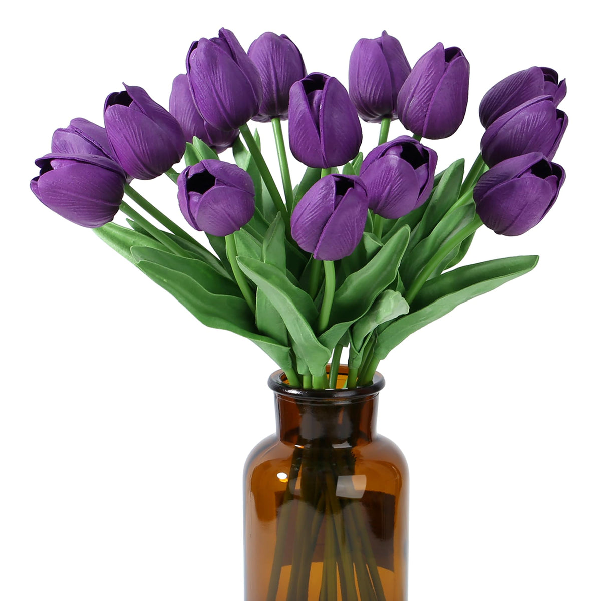 SITUMEIZI Fake Tulips 15pcs Real Touch PU Artificial Flower Assorted Colors