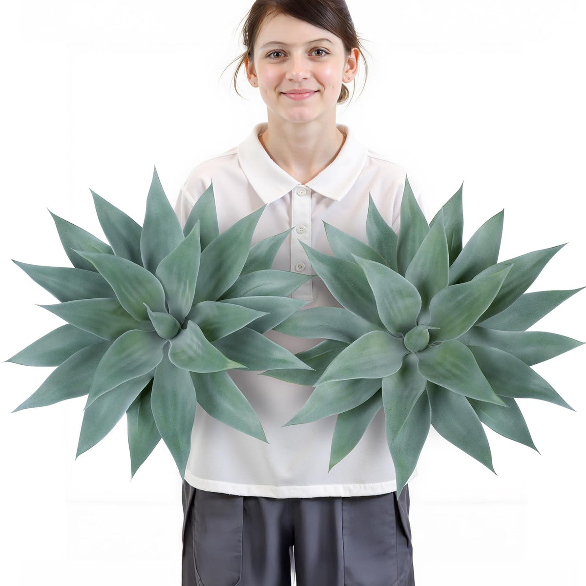 Velener 28 Inch Artificial Agave Plants Outdoor Set, Large Fake Plants Indoor for Home Decor, Realistic UV Resistant Faux Succulents Plants Without Pot, Set of 2