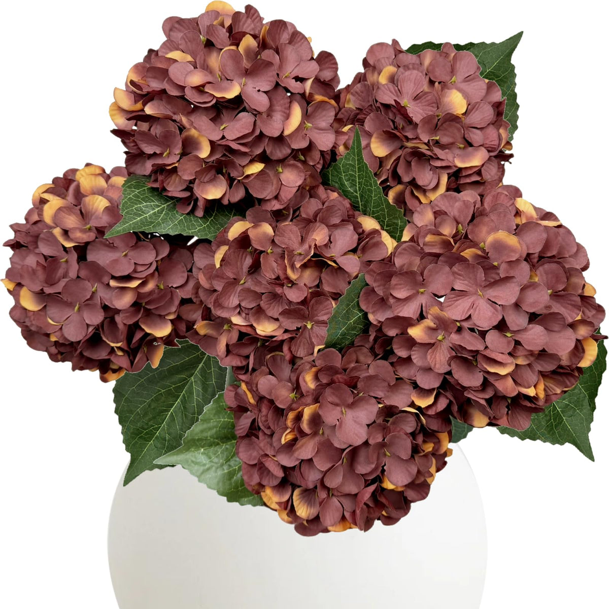6PCS White Hydrangea Artificial Flowers, Bulk Silk Fake Flower with Stems, Faux Hydrangeas Bouquets for Home Décor, Wedding, Party, and Office Table Centerpieces.