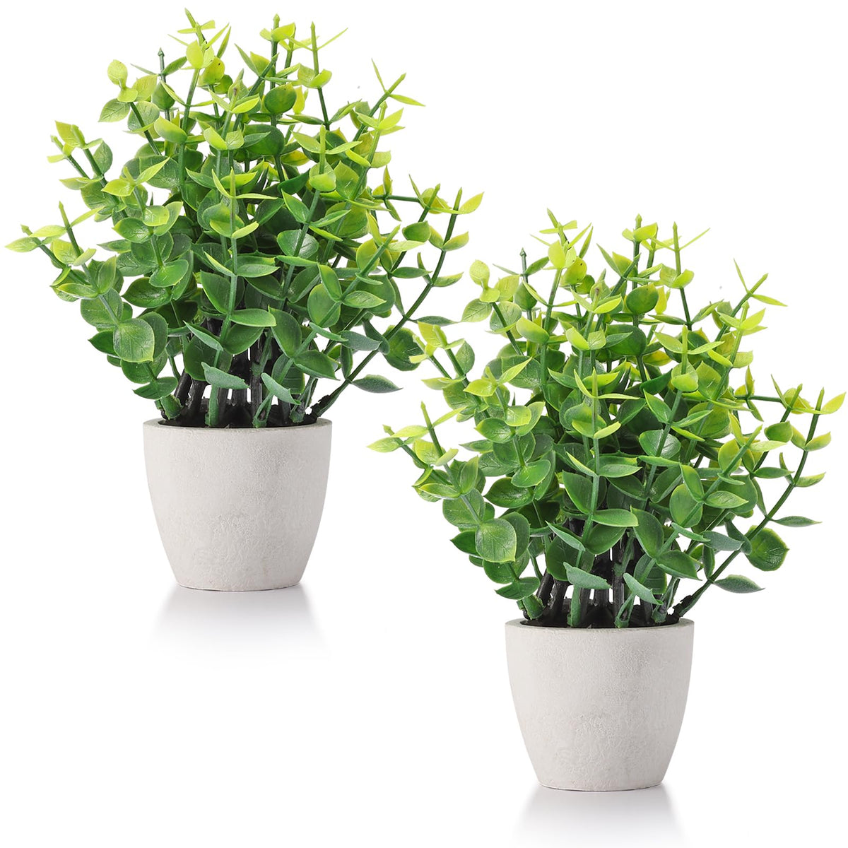 4 Pack Fake Plants Mini Artificial Greenery Potted Plants Bathroom Decor