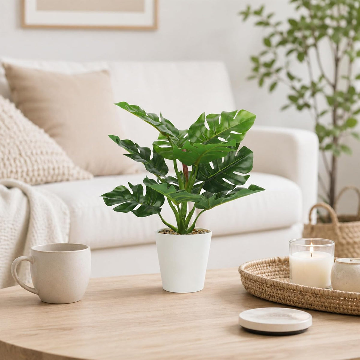 3 Pack Small Artificial Potted Plants for Home, Office Decor
