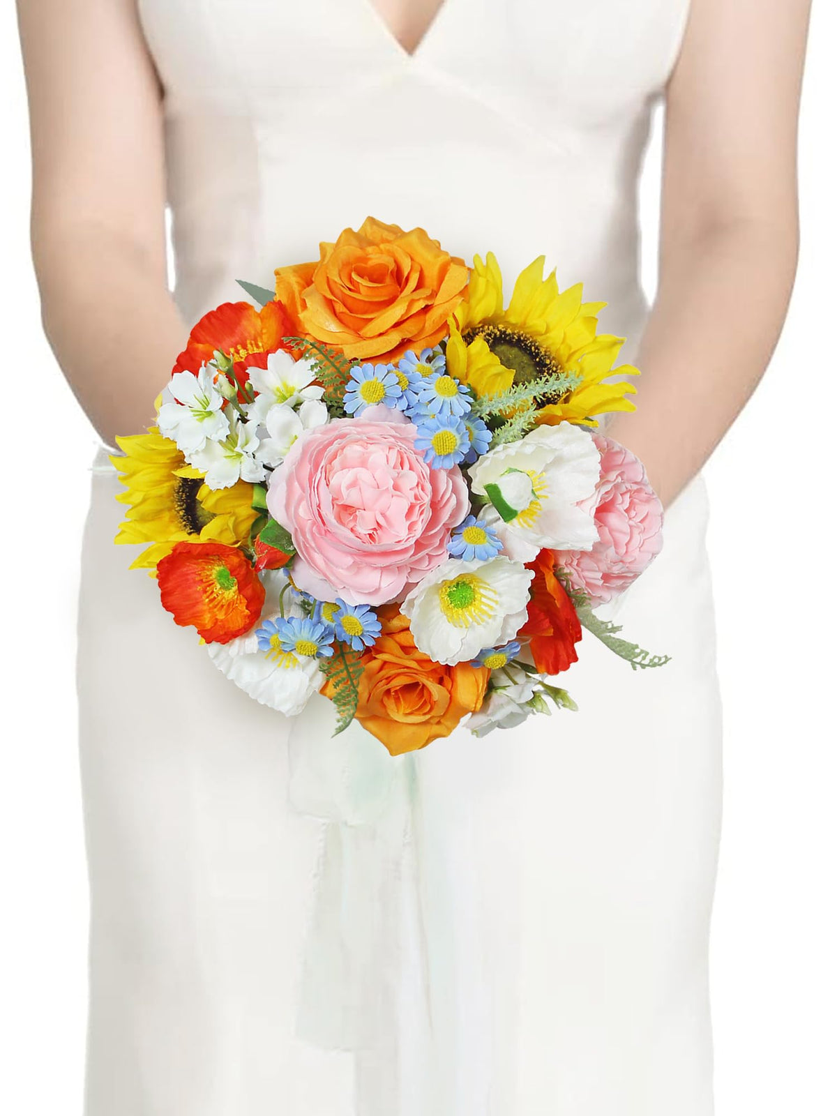 Rinlong Navy Terracotta Bridesmaid Bouquet, Fall Wedding Bouquets