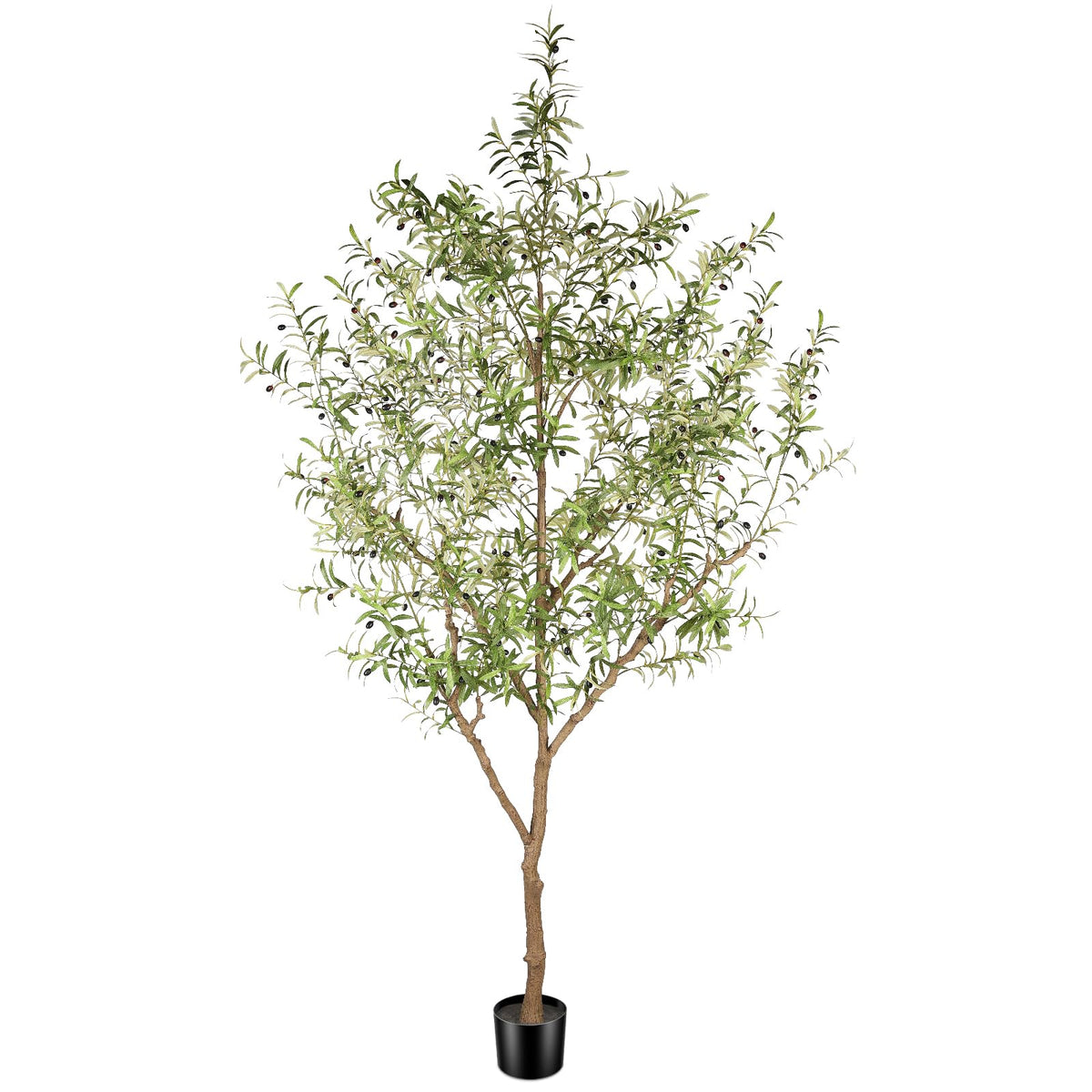 FEELEAD 7ft Faux Olive Tree with Natural Olive Branches & Realistic Leaves