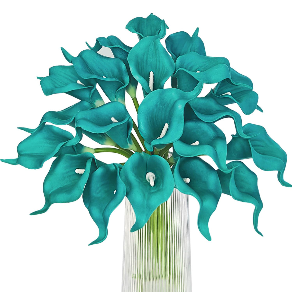 Letjolt White Artificial Calla Lily 12Pcs Realistic Flowers Bouquet