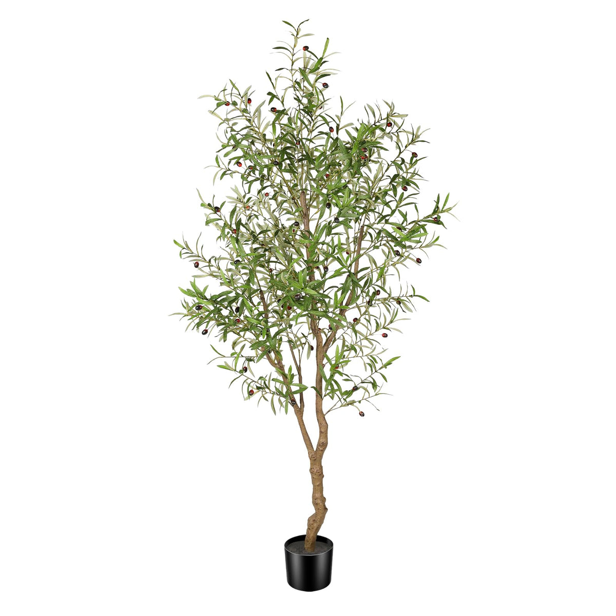 FEELEAD 7ft Faux Olive Tree with Natural Olive Branches & Realistic Leaves