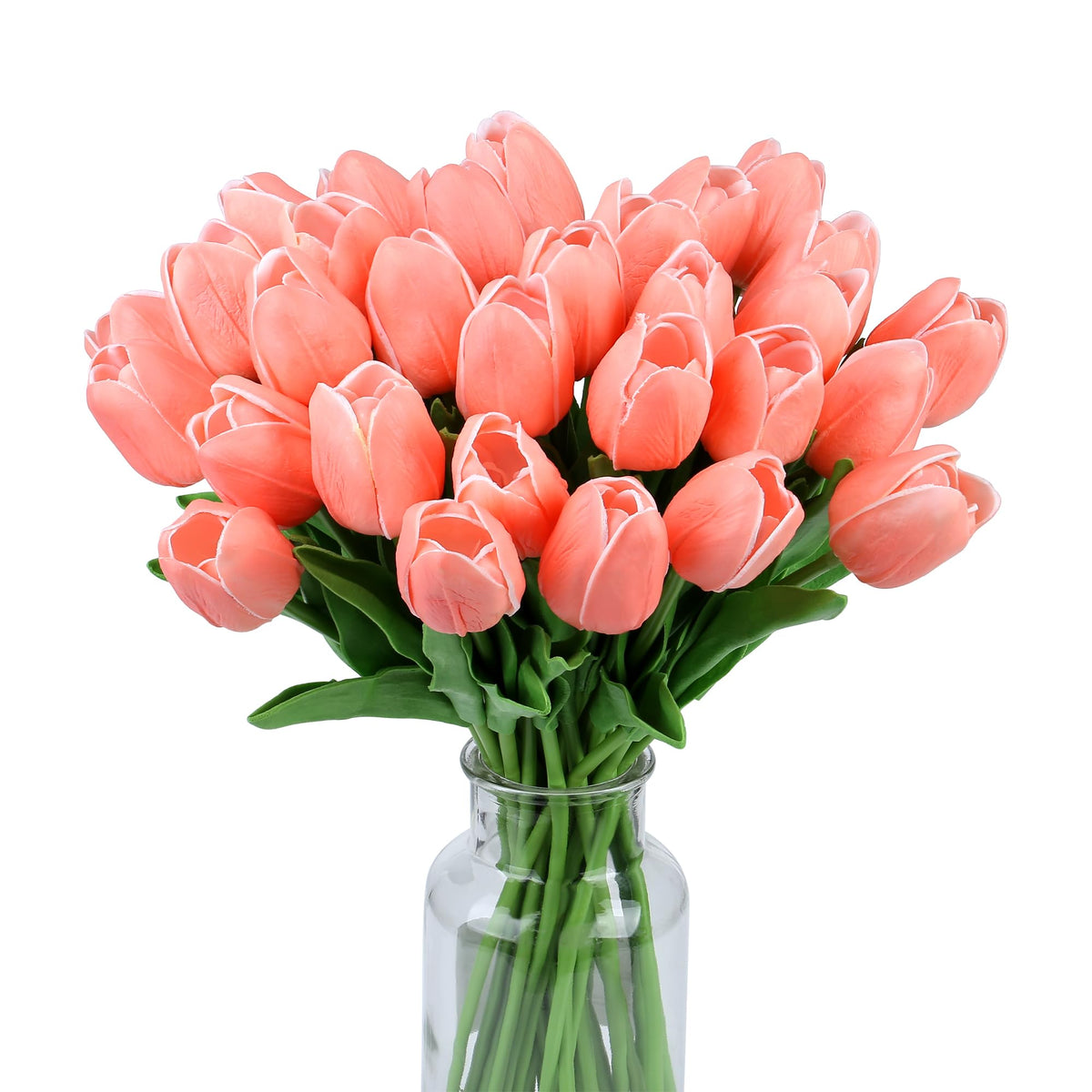 SITUMEIZI Fake Tulips 15pcs Real Touch PU Artificial Flower Assorted Colors