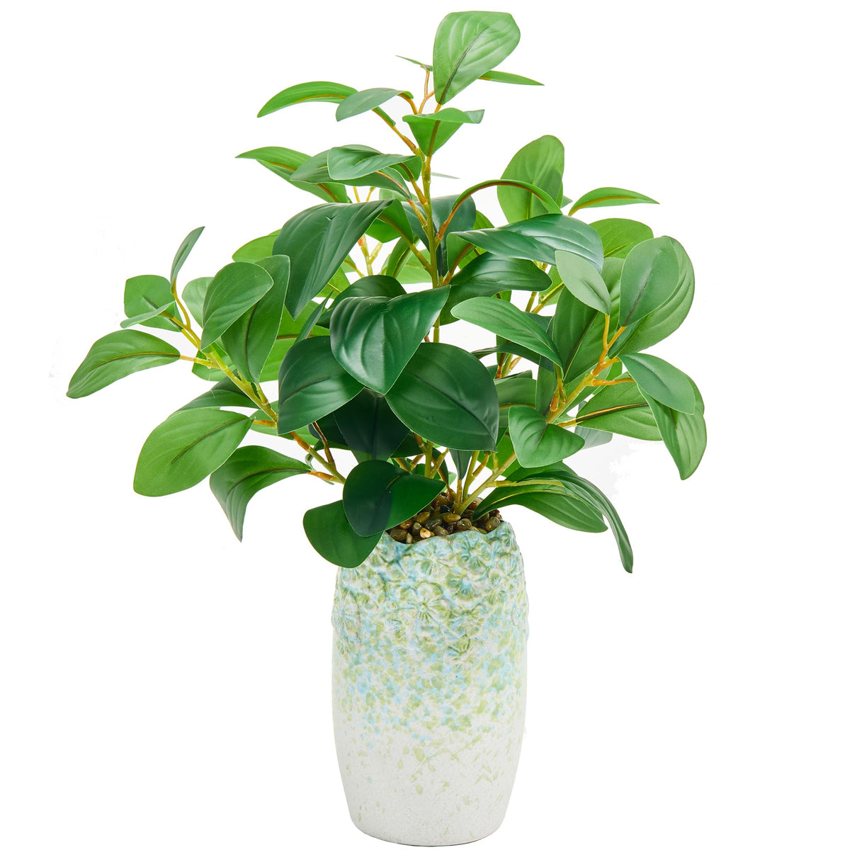 K&Y Realistic Artificial Potted Plants Olive Wild Fern Berry Decor Low Maintenance Faux Greenery Indoor Fake Plants for Home Office Bathroom Kitchen Desk Shelf (Gray Flowerpot Potted Plant)