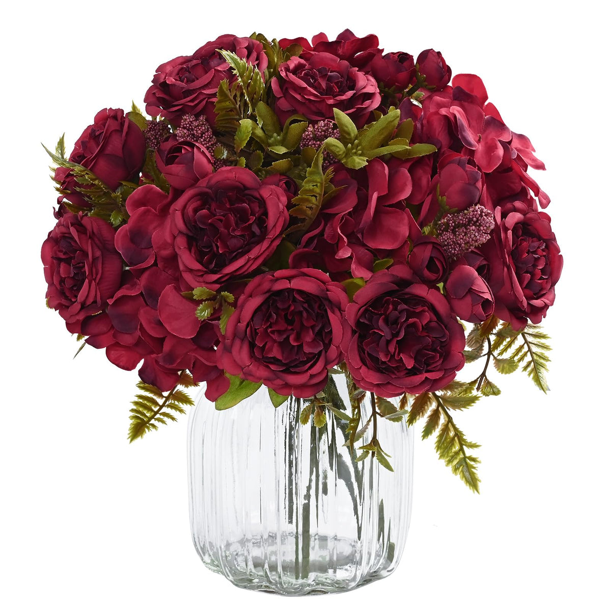 2 Packs Peonies Artificial Flowers, Light Pink Silk Artificial Peonies