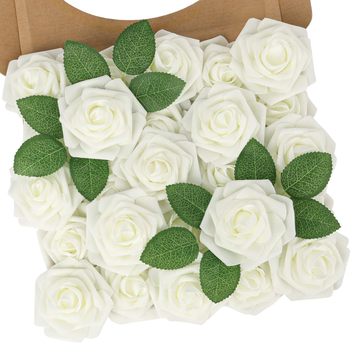 N&T NIETING Artificial Flowers 25Pcs Real Touch Fake Roses Foam Flowers with Stems for DIY Wedding Bridesmaid Bridal Bouquets Centerpieces Home Arrangement Party Tables Decoration,Series Purple