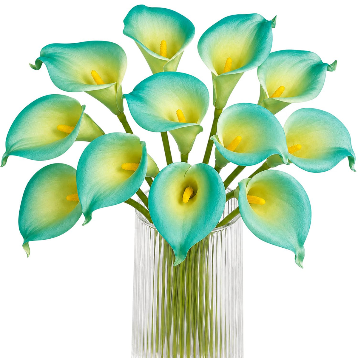 Letjolt White Artificial Calla Lily 12Pcs Realistic Flowers Bouquet