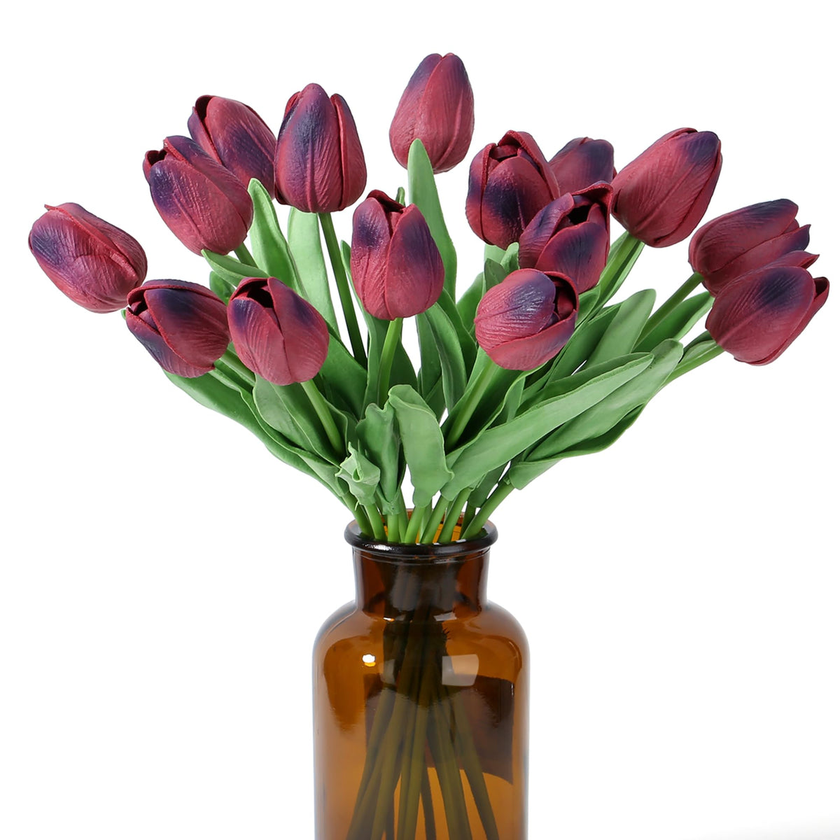 SITUMEIZI Fake Tulips 15pcs Real Touch PU Artificial Flower Assorted Colors
