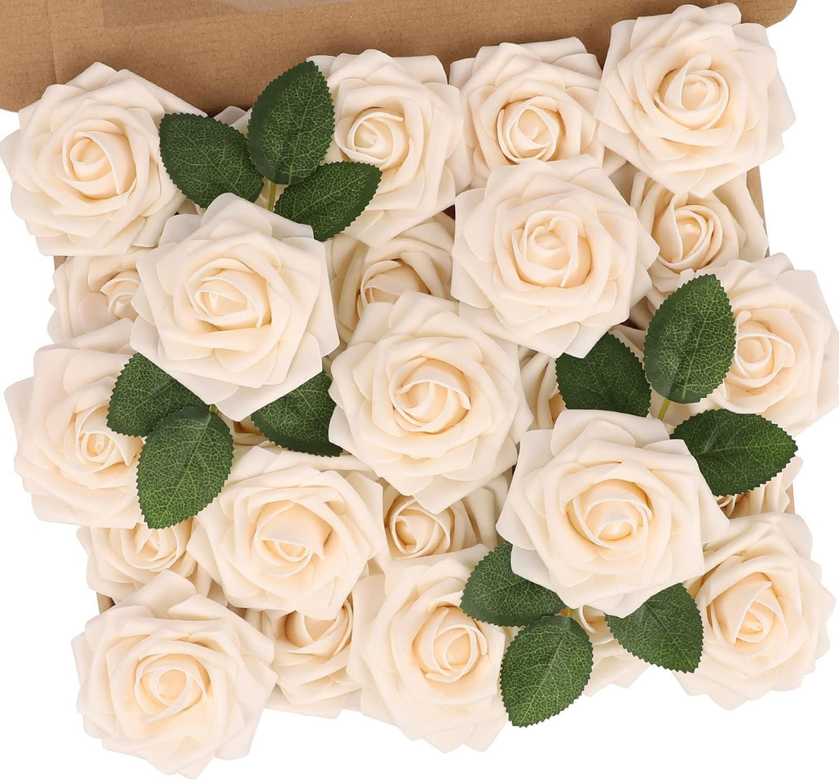 N&T NIETING Artificial Flowers 25Pcs Real Touch Fake Roses Foam Flowers with Stems for DIY Wedding Bridesmaid Bridal Bouquets Centerpieces Home Arrangement Party Tables Decoration,Series Purple