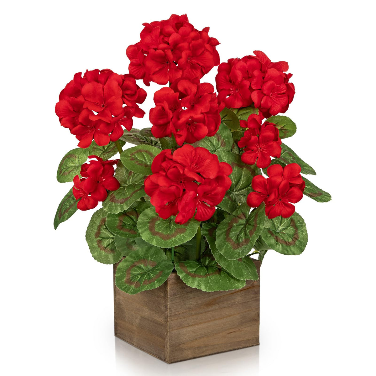 Briful Artificial Geranium Potted Plant – 16” Tall, Realistic Silk Flowers with Vibrant Green Leaves, Pink White Geraniums Fake Flowers for Outdoors Home Décor, Wedding Farmhouse Office Tables Decor
