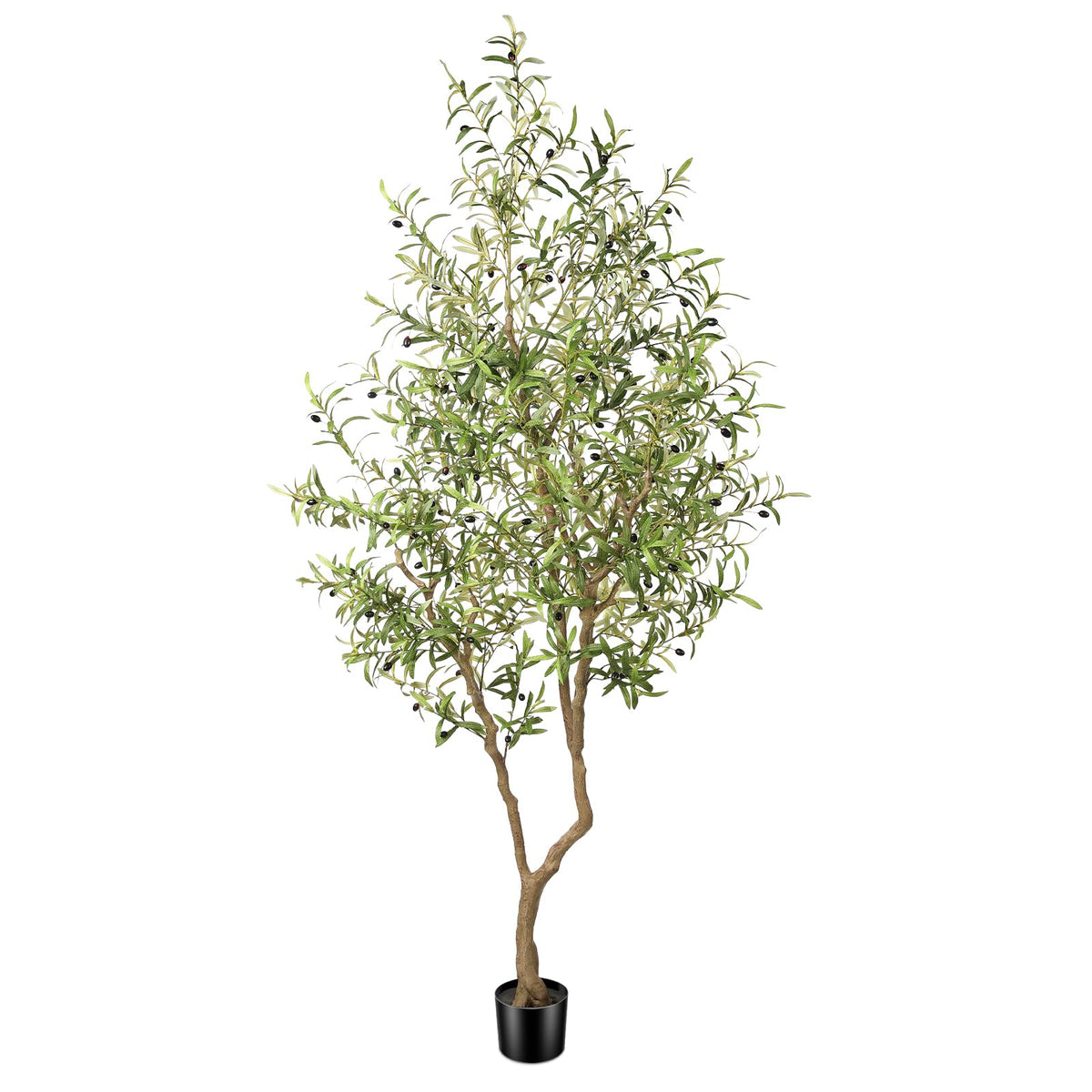 FEELEAD 7ft Faux Olive Tree with Natural Olive Branches & Realistic Leaves