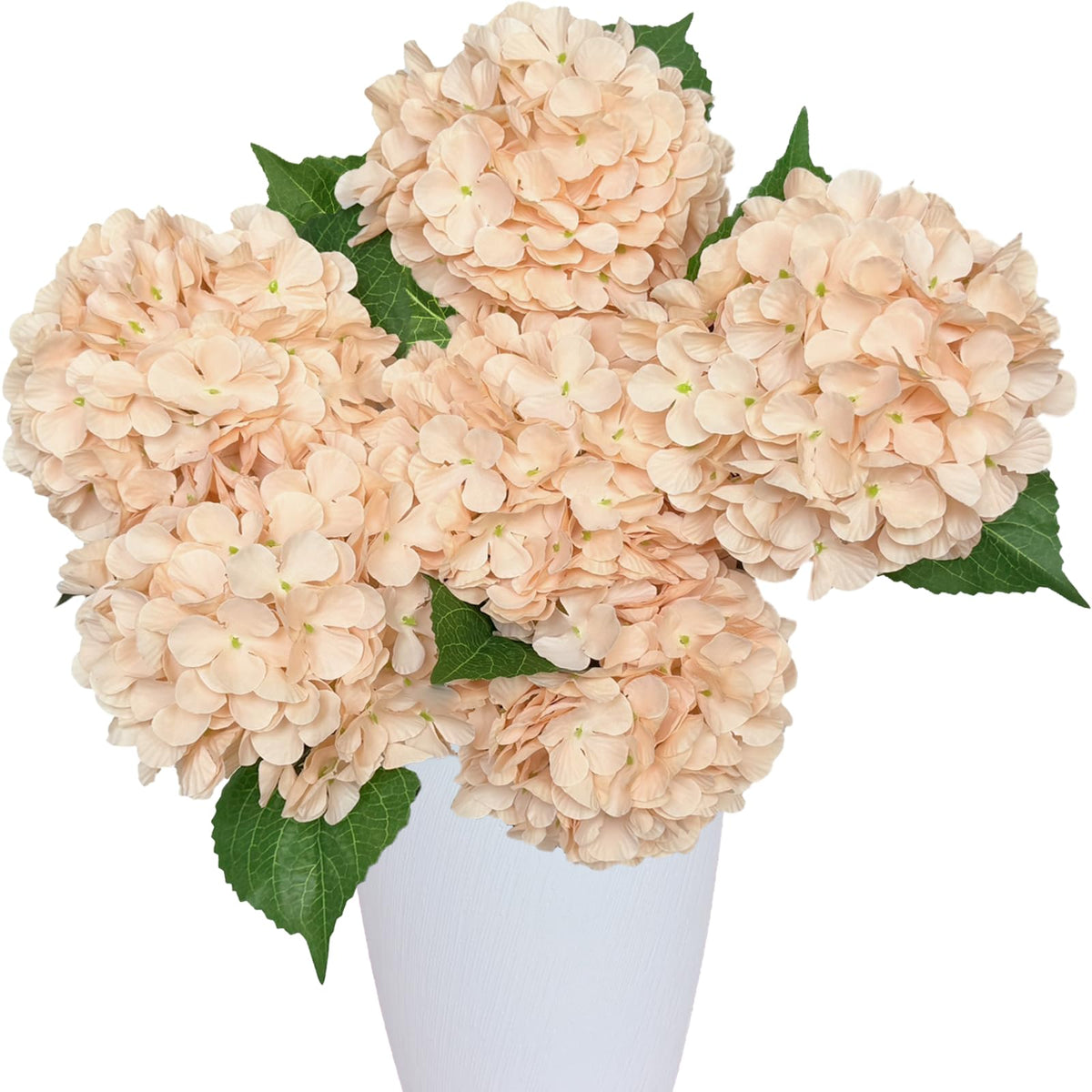 6PCS Blue Hydrangea Artificial Flowers, Silk Faux Hydrangeas
