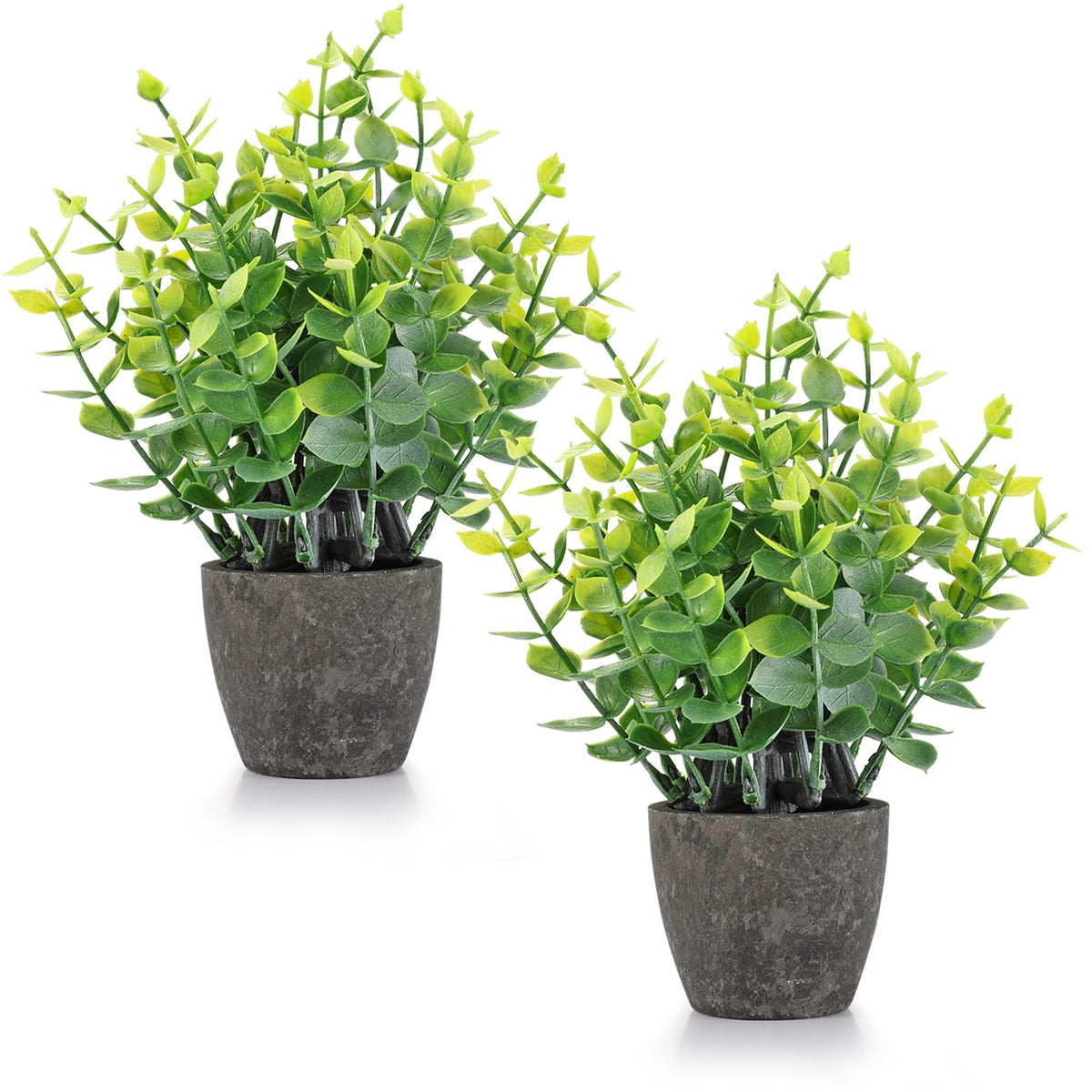 4 Pack Fake Plants Mini Artificial Greenery Potted Plants Bathroom Decor