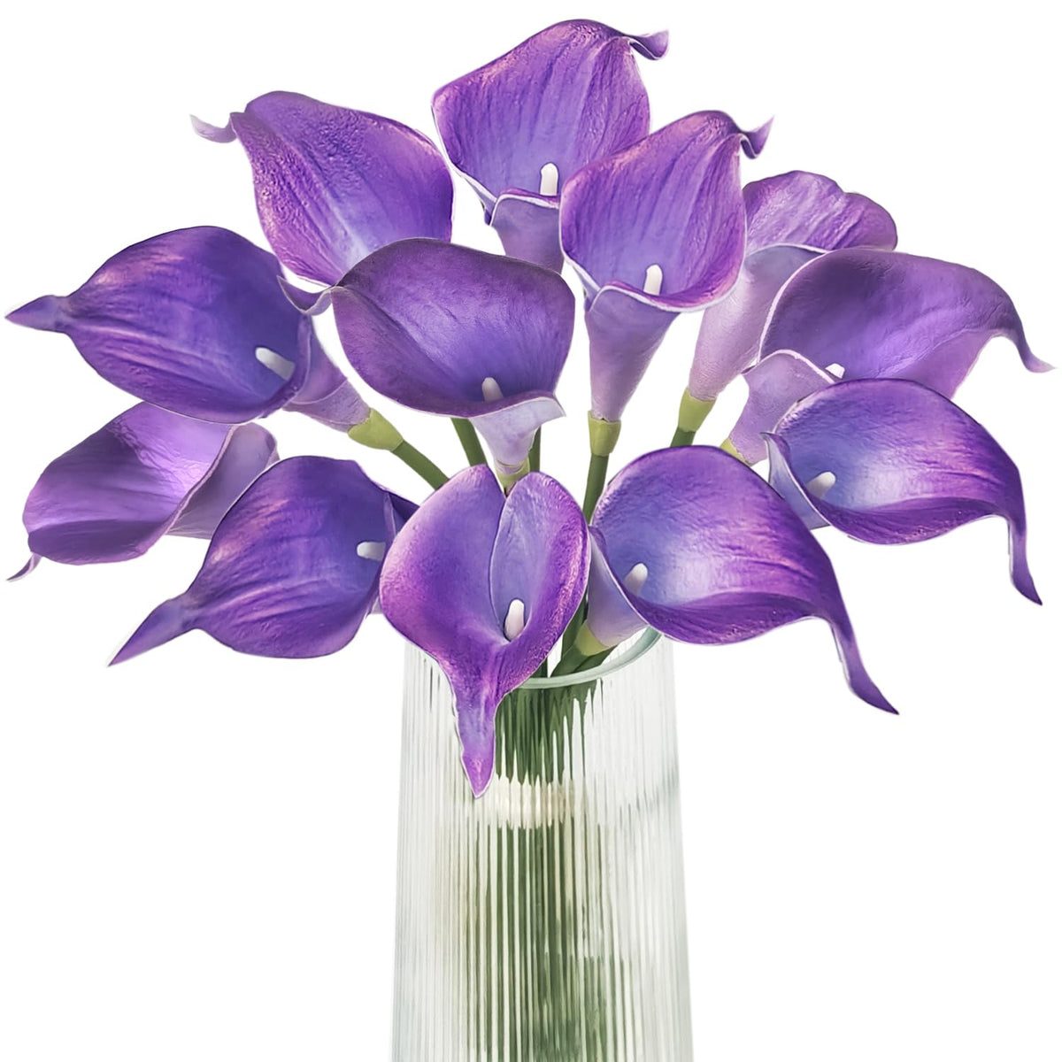 Letjolt White Artificial Calla Lily 12Pcs Realistic Flowers Bouquet