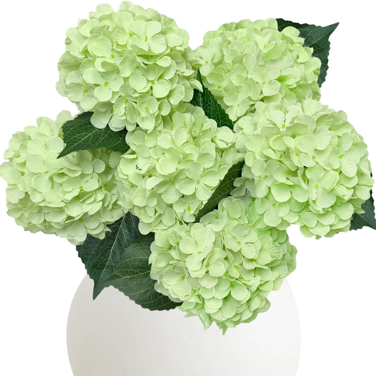 6PCS White Hydrangea Artificial Flowers, Bulk Silk Fake Flower with Stems, Faux Hydrangeas Bouquets for Home Décor, Wedding, Party, and Office Table Centerpieces.