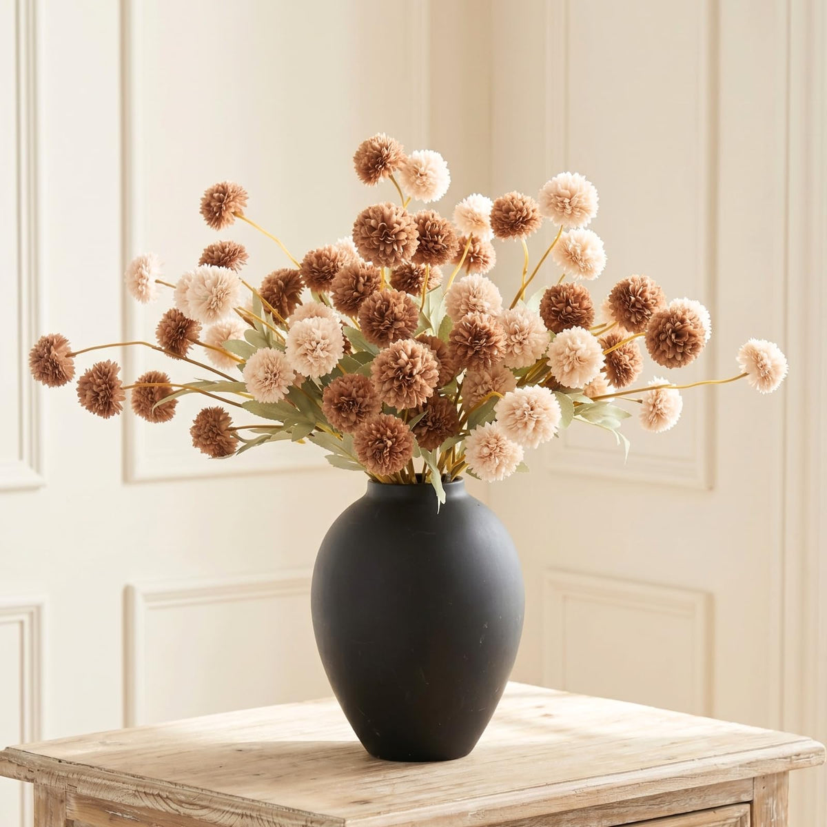 100pcs Artificial Flowers Arrangement With Vase, Dining Table Centerpiece