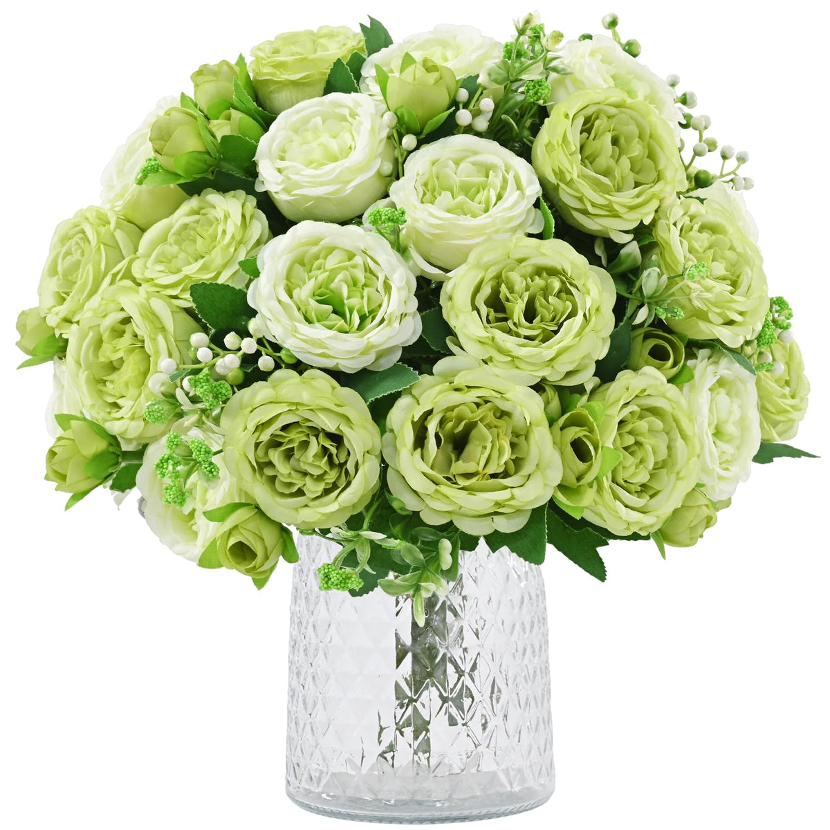 2 Packs Peonies Artificial Flowers, Light Pink Silk Artificial Peonies