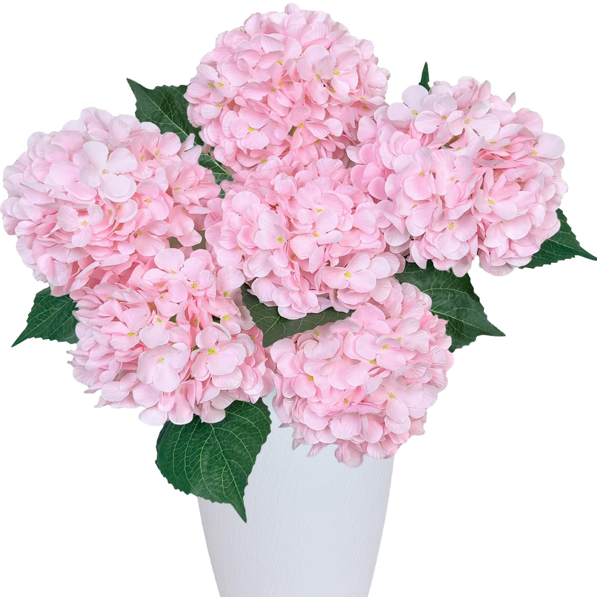 6PCS Blue Hydrangea Artificial Flowers, Silk Faux Hydrangeas