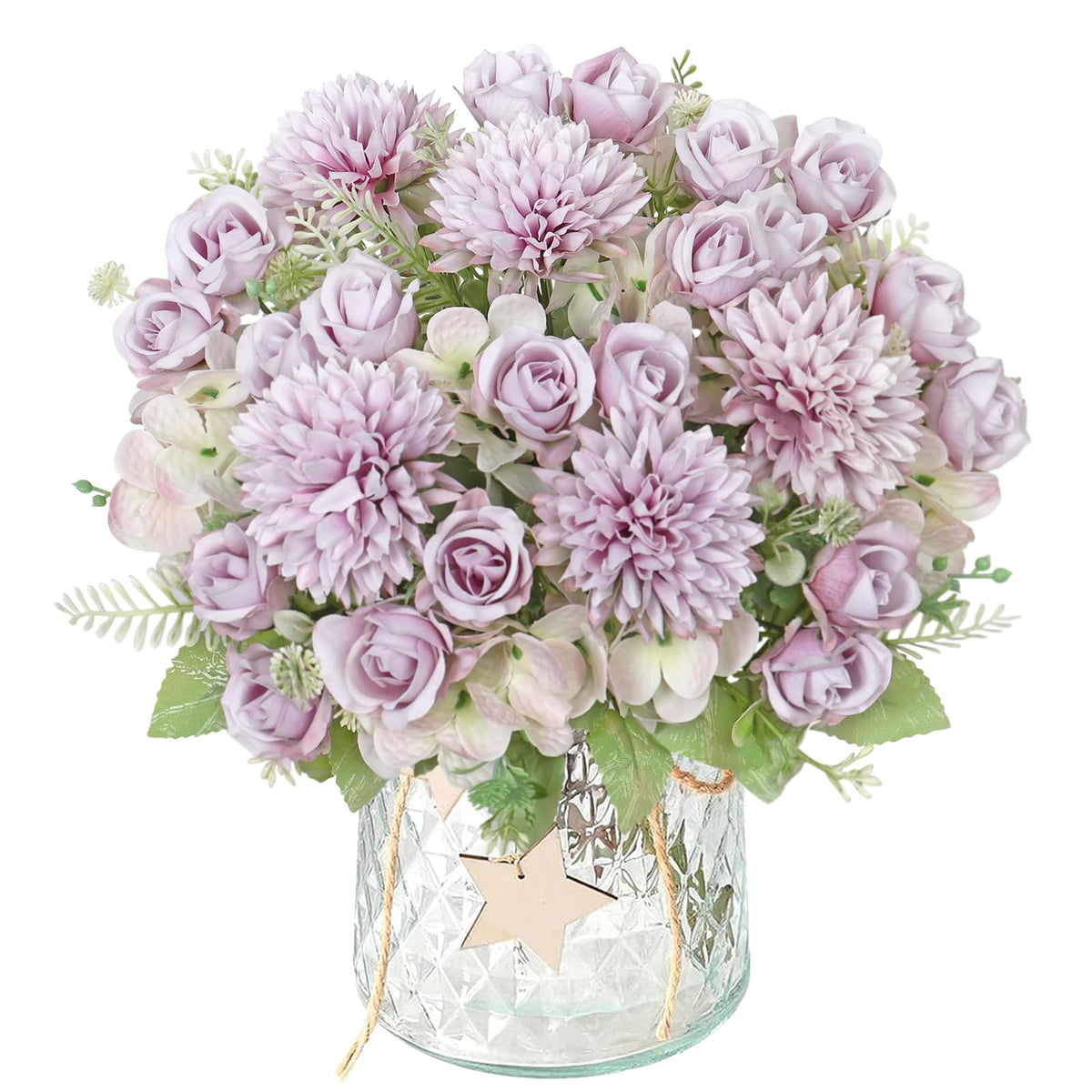 DEMIUKO 2PCS Hydrangea Artificial Flowers Bouquet Silk Floral Arrangements