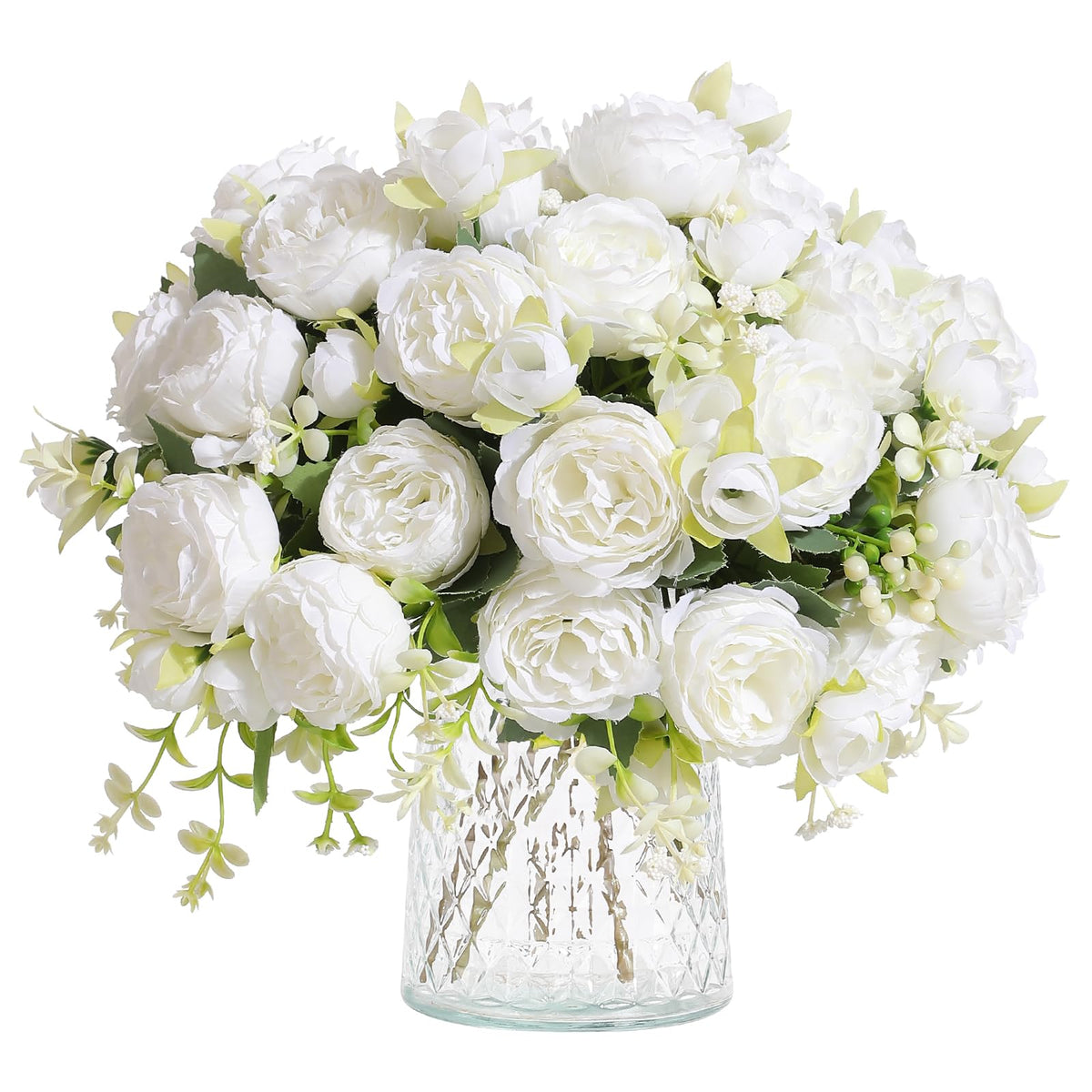 Luyue 2 Packs Pink Peonies Artificial Flowers Faux Peony Bouquet Fake Pink Flowers for Vase Silk Floral Arrangements for Table Centerpiece Wedding Decoration Indoor Home Decor