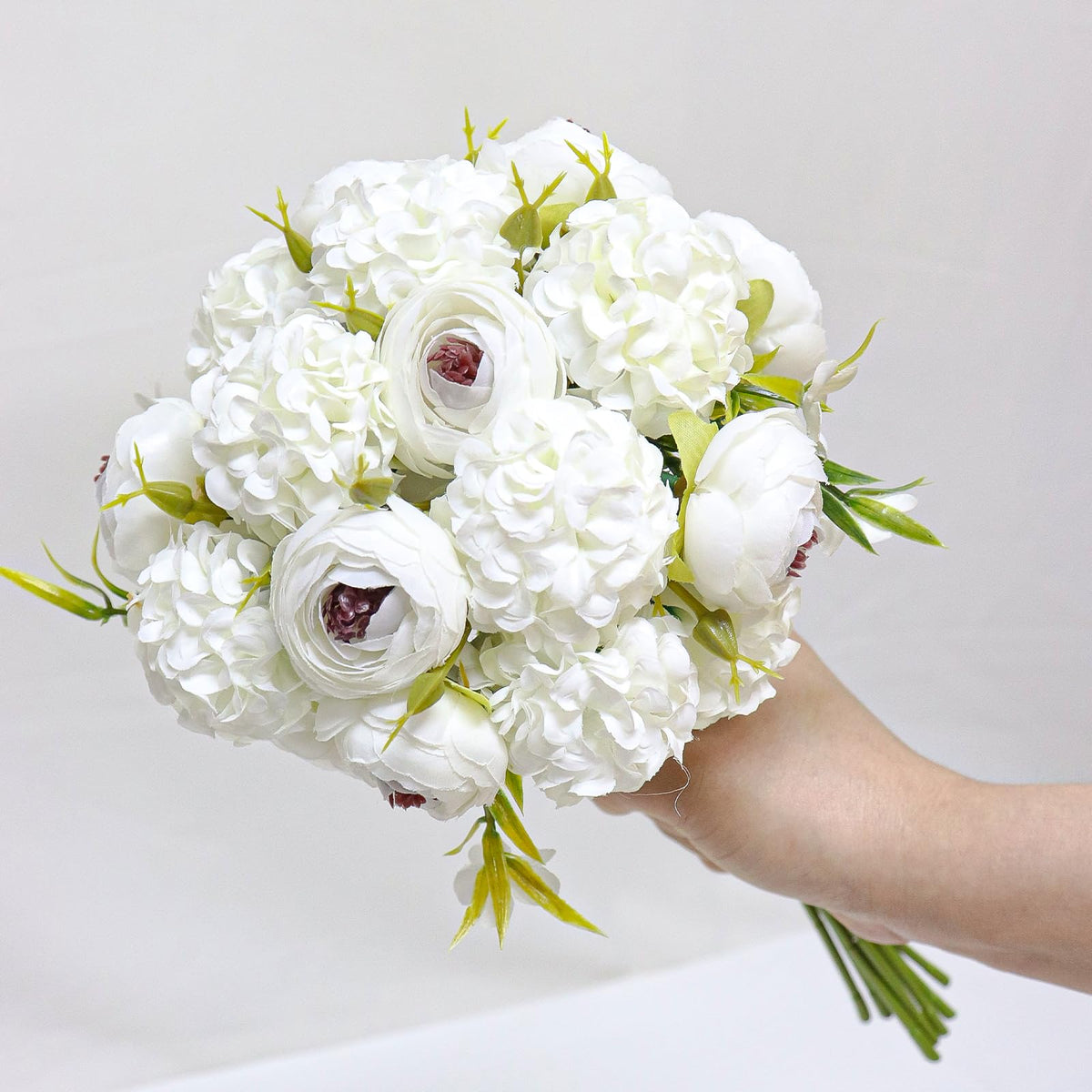 Zerzsy Artificial Flowers Bouquets, 4PCS Mixed Pink Artificial Peonies,Fake Flower Holding Flowers Wedding Bouquet for Bride Spring Home Desk Decor