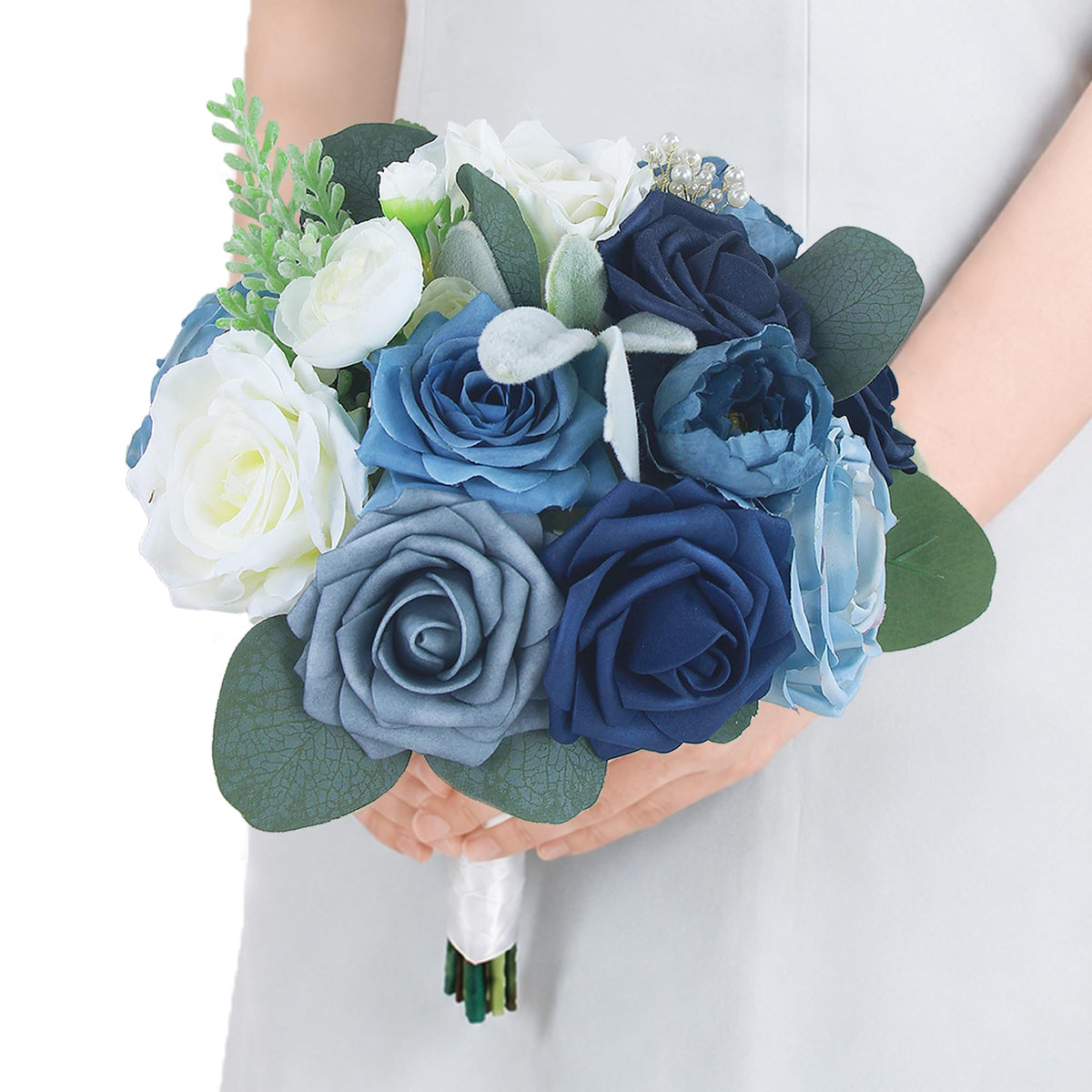 Rinlong Navy Terracotta Bridesmaid Bouquet, Fall Wedding Bouquets