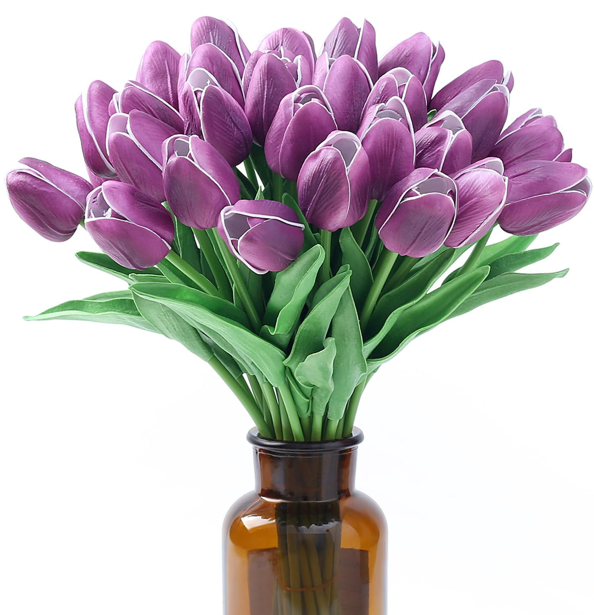 SITUMEIZI Fake Tulips 15pcs Real Touch PU Artificial Flower Assorted Colors