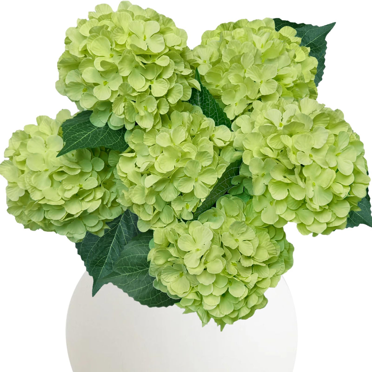 6PCS White Hydrangea Artificial Flowers, Bulk Silk Fake Flower with Stems, Faux Hydrangeas Bouquets for Home Décor, Wedding, Party, and Office Table Centerpieces.